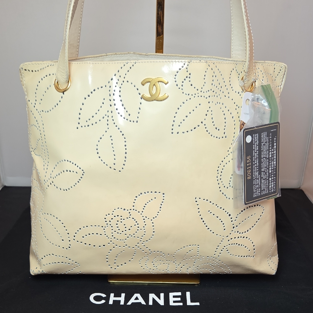 Chanel Ltd Production 2003 Perforated Camellia Tote- rare find w/guarantee card